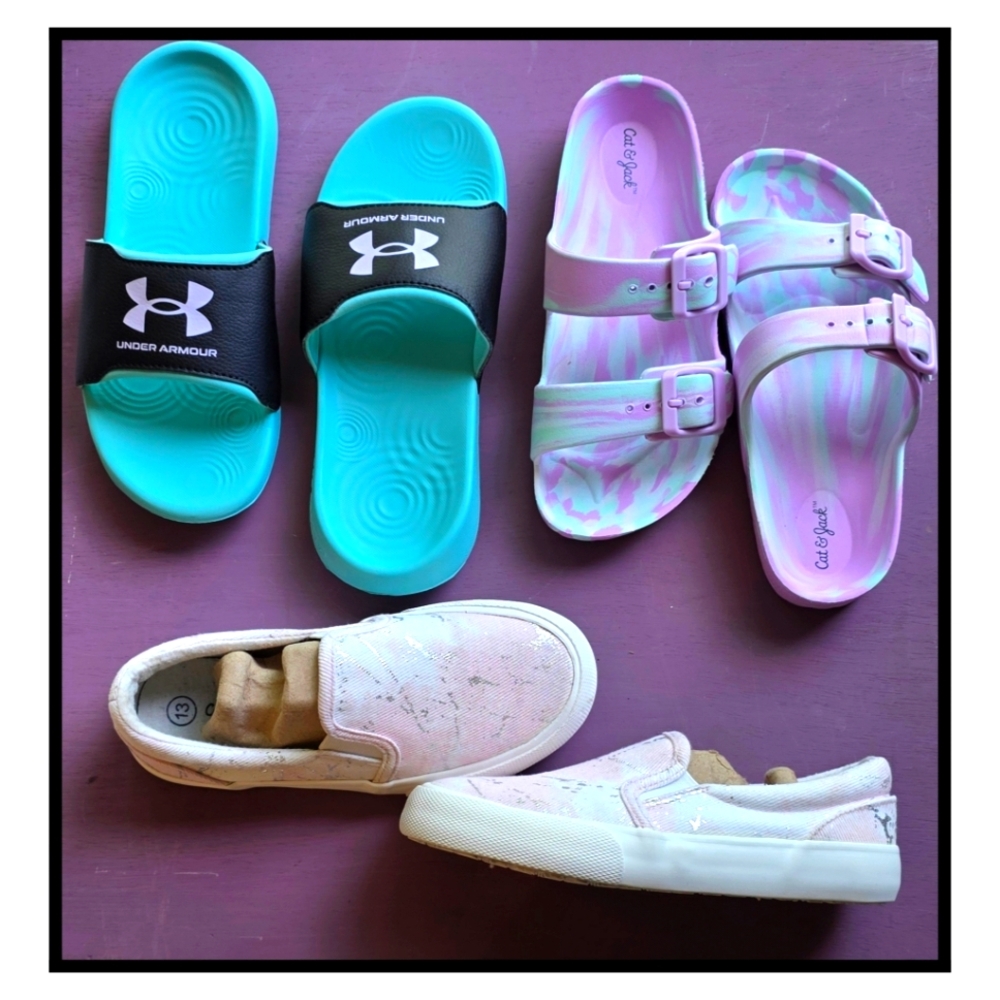 3 Pair! Girl's Shoes - Under Armour & Cat & Jack - Sz 13 - New/Like New